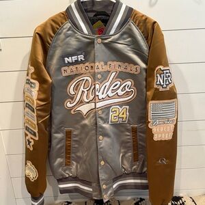 NFR Men's Gray and Gold Varsity Jacket